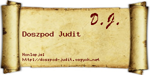 Doszpod Judit névjegykártya